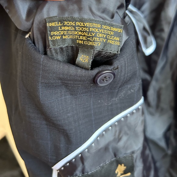 Falcone Mens Black and Grey Suit Jacket Blazer 42R - Picture 8 of 8